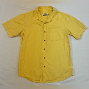 Magellan Mens Button-Up Shirt Yellow Short Sleeve Classic Fit Size Medium